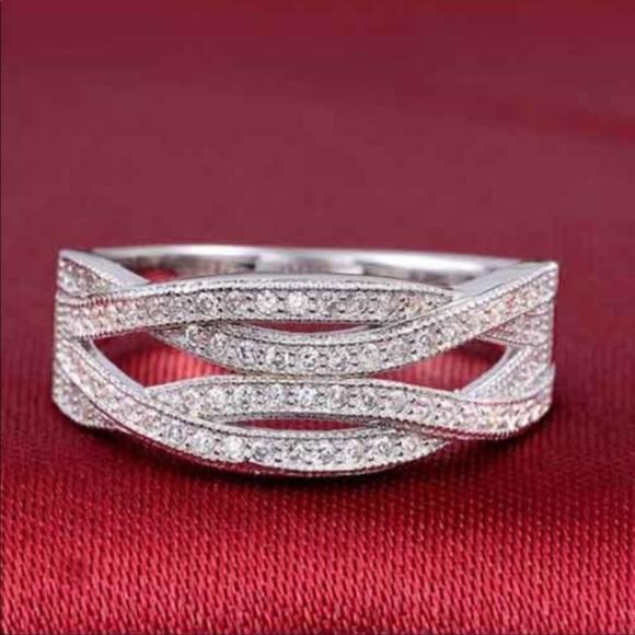 ETERNITY 925 STERLING SILVER DIAMOND RING - Picture 5 of 6